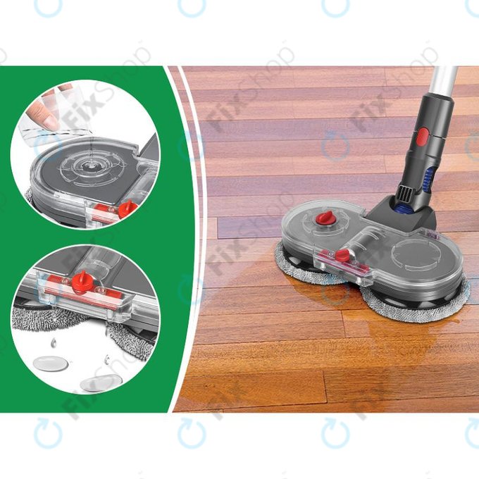 Testa mop elettrica con serbatoio d'acqua per Dyson seriess V, Outsize