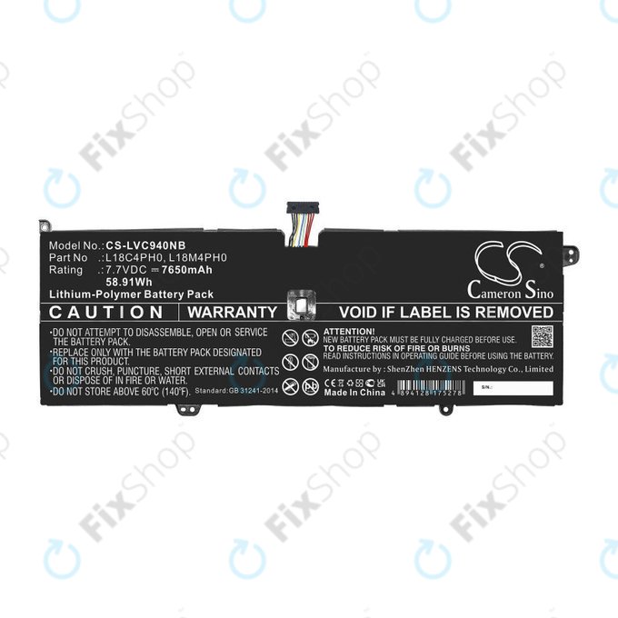 Batteria per Lenovo Yoga C940, L18C4PH0, Li-Pol, 7650mAh, 7.7V, HQ