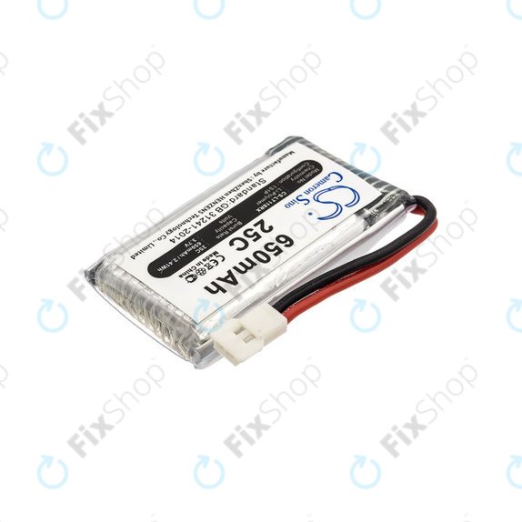 Batteria per Hubsan X4 H107, H107C-A24, Li-Pol, 650mAh, 3.7V, HQ