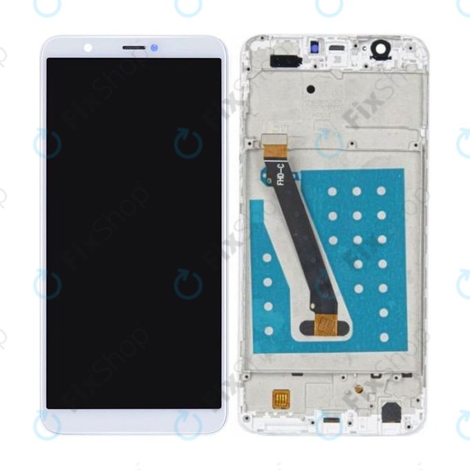Schermo per Huawei P Smart, White, Vetro touch con cornice
