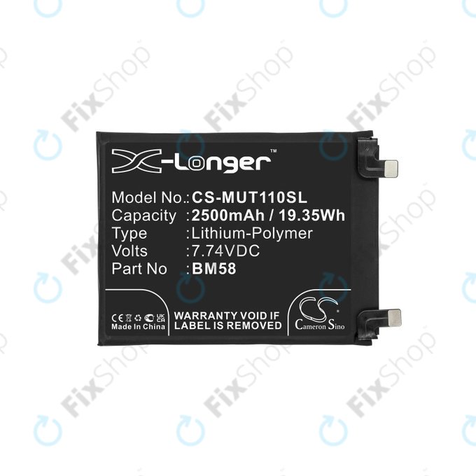 Batteria per Xiaomi 11T Pro, 2500mAh, Li-Pol, 7.74 V, BM58, HQ