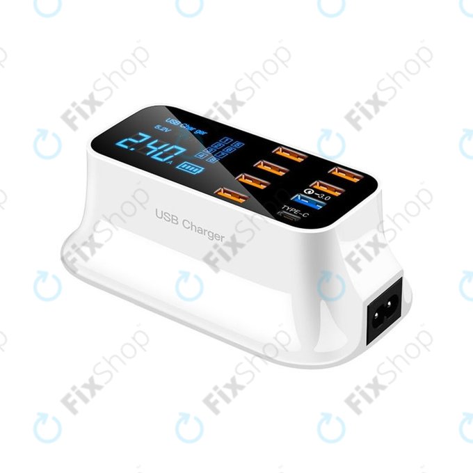 Stazione di ricarica USB con USB 3.0 e USB-C, Asometech Model E