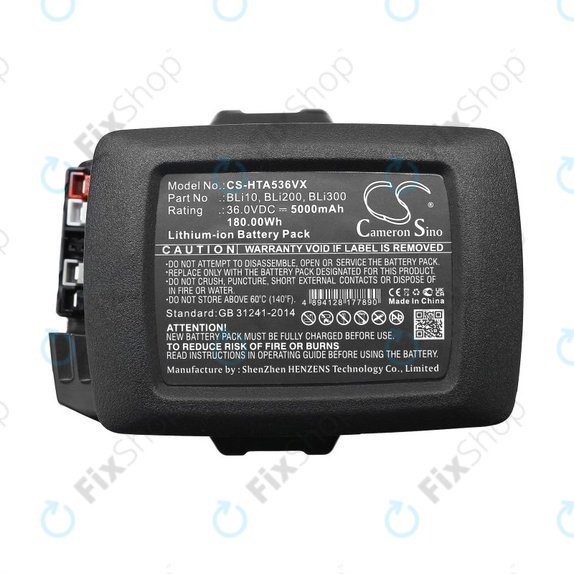 Batteria per Husqvarna 110il, 525ilxt, BLi10, BLi200, Li-Ion, 5000mAh, 36V, HQ