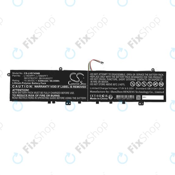 Batteria per Lenovo Yoga, L18D4PF1, Li-Pol, 4300mAh, 15.36V, HQ
