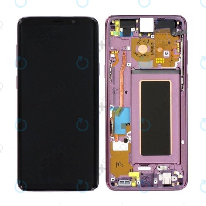 Schermo per Samsung S9 G960F, Lilac Purple, Vetro touch con cornice, GH97-21696B, GH97-21697B, Genuine Service Pack