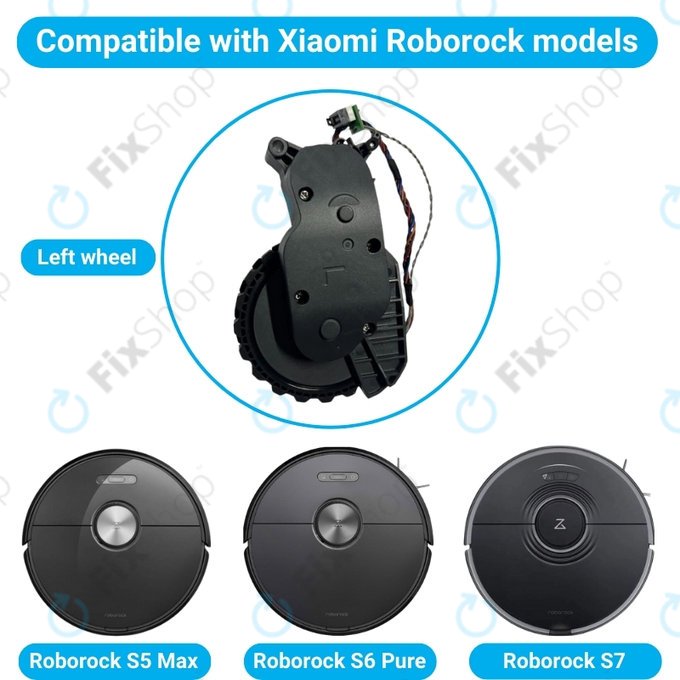 Ruota con motore (sinistra) per Xiaomi RobGoldck S5 Max, S6 Pure, S7, Black