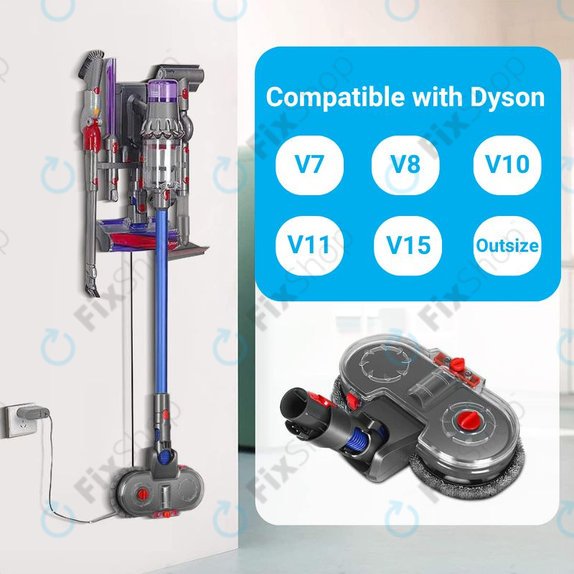 Testa mop elettrica con serbatoio d'acqua per Dyson seriess V, Outsize