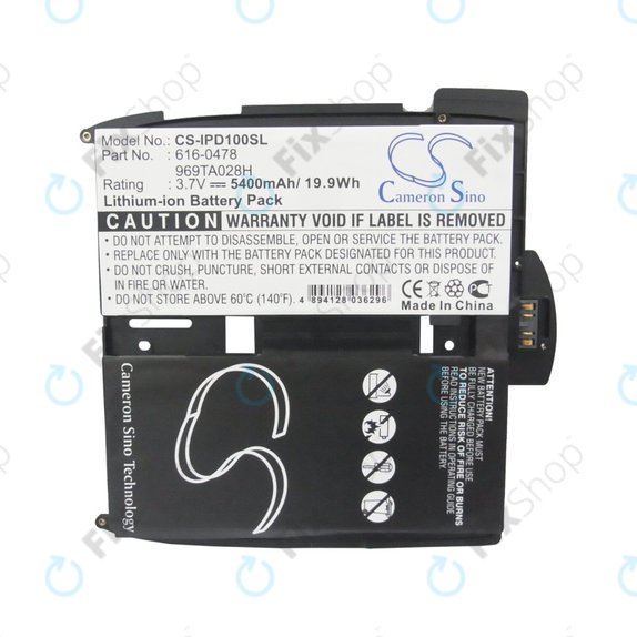 Batteria 969TA028H per Apple iPad, 616-0478, 5400mAh, HQ