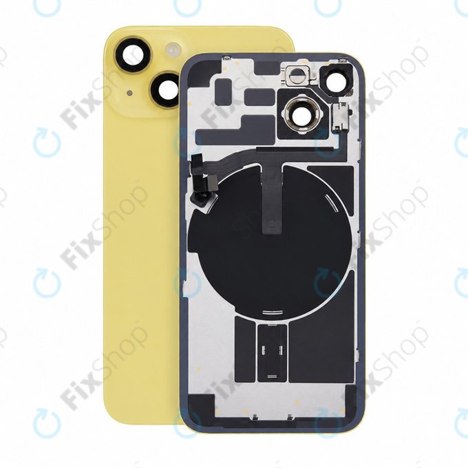 Vetro scocca posteriore per iPhone 14, Yellow, Pulled A