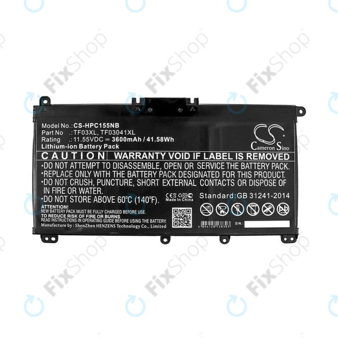 Batteria per HP Pavilion 14, 15, X360, TF03XL, Li-Ion, 3600mAh, 11.55V, HQ