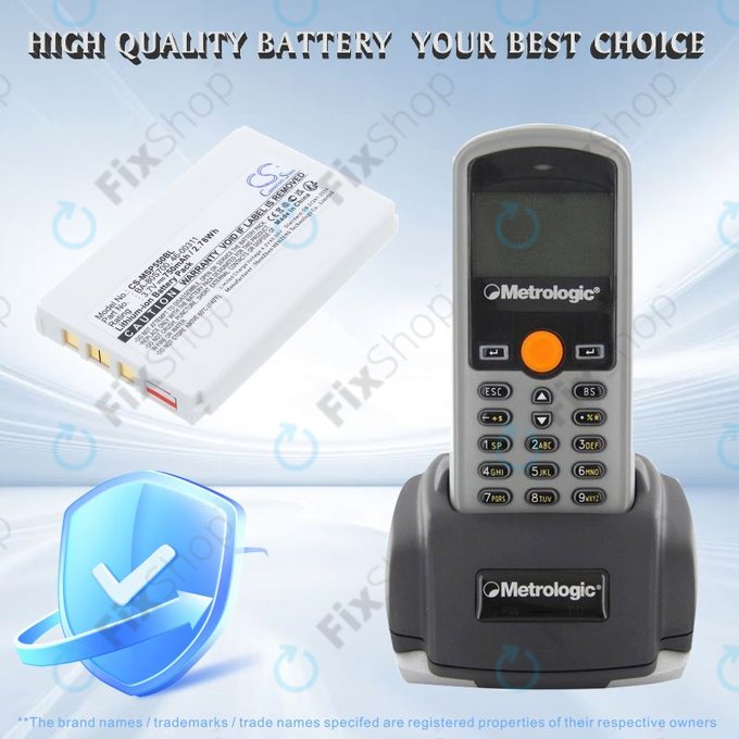 Batteria per Cipherlab 8300-L, Metrologic MK5502, BA-80S700, Li-Ion, 750mAh, 3.7V, HQ
