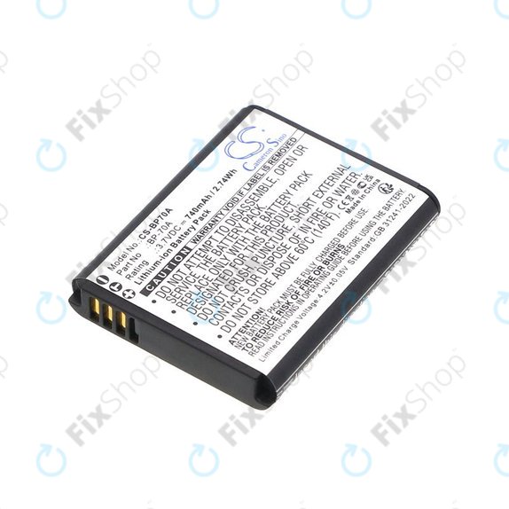 Batteria per Samsung ES, ST, BP-70A, Li-Ion, 740mAh, 3.7V, HQ