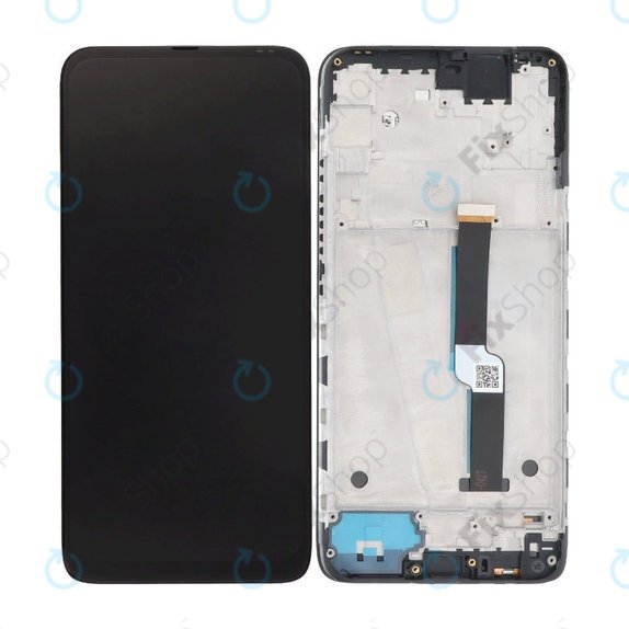Schermo per Motorola One Fusion Plus, Black, Vetro touch con cornice