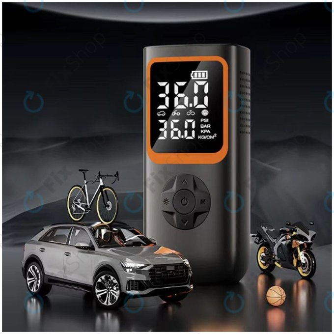 Compressore d'aria elettrico portatile con accessori, 11.1V, 2000mAh