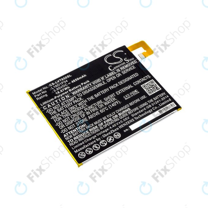 Batteria per Lenovo Tab 4, Lenovo TB850, L16D1P34, Li-Pol, 3.85V, 4850mAh, HQ