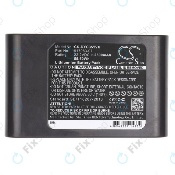 Batteria per Dyson DC-seriess, 917083-07, Li-Ion, 2500mAh, 22.2V, HQ