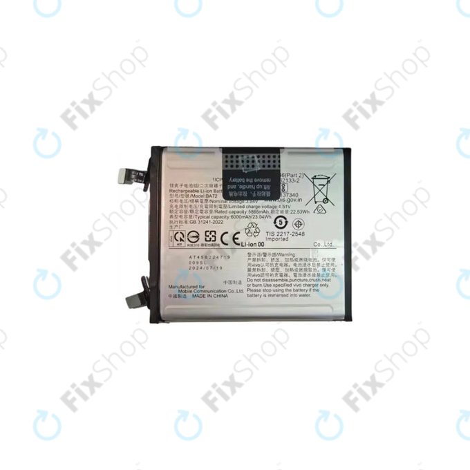 Batteria per Vivo X200 Pro V2413, 6000mAh