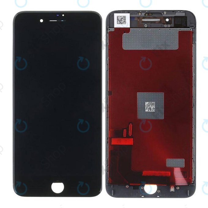 Schermo per iPhone 8 Plus, Black, Vetro touch con cornice, Refurbished