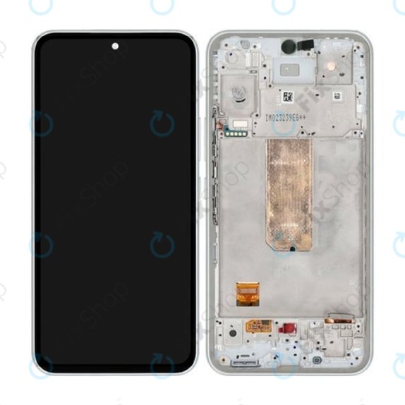 Schermo per Samsung A54 5G A546B, White, Vetro touch con cornice, GH82-31231B, GH82-31232B, Genuine Service Pack