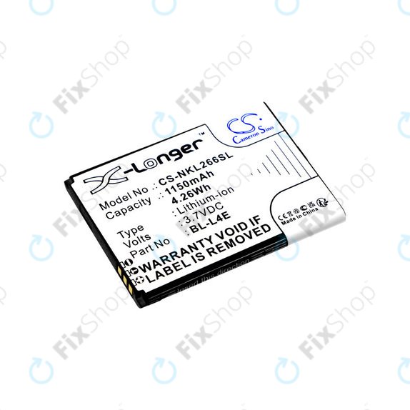 Batteria per Nokia 2660 Flip 4G, BL-L4E, Li-Ion, 3.7V, 1150mAh, HQ