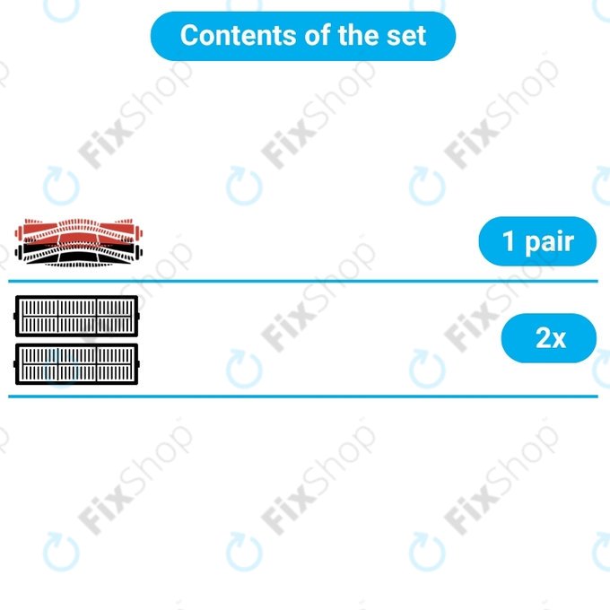 Set di ricambi per Roborock Dyad Pro (1 paio di spazzole principali, 2x filtro)