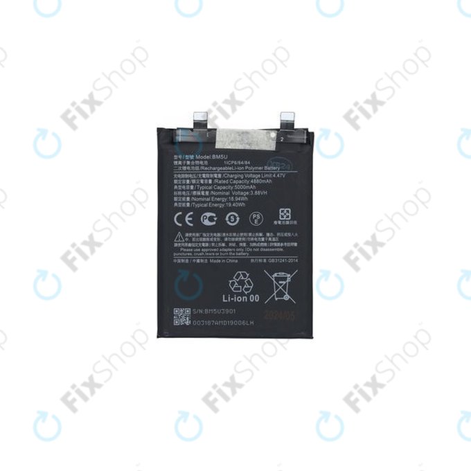 Batteria per Xiaomi Redmi Note 13 Pro+ 23090RA98C, BM5U, 1330103000037B, 5000mAh, Genuine Service Pack