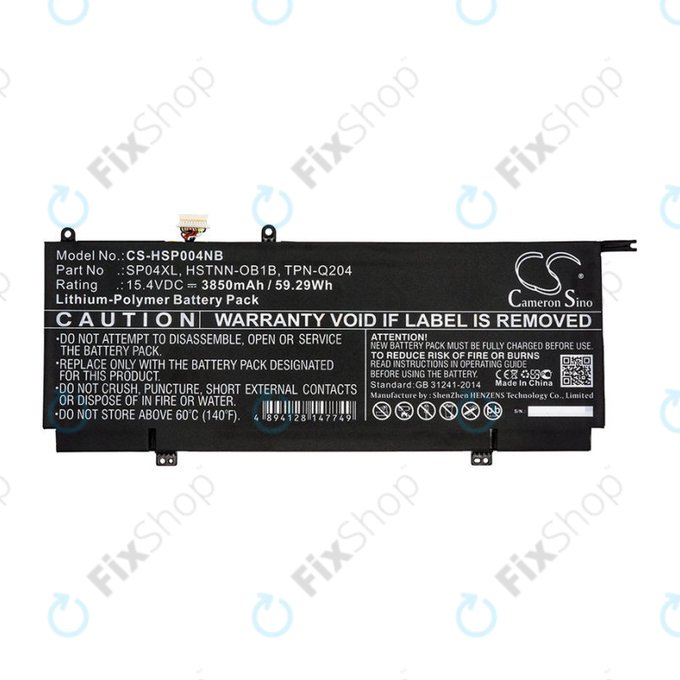 Batteria per HP Spectre X360 13, HSTNN-OB1B, Li-Pol, 3850mAh, 15.4V, HQ