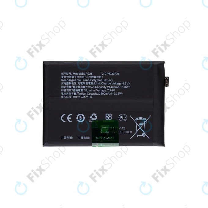 Batteria per OnePlus Nord 3 CPH2491, BLP925, 5000mAh