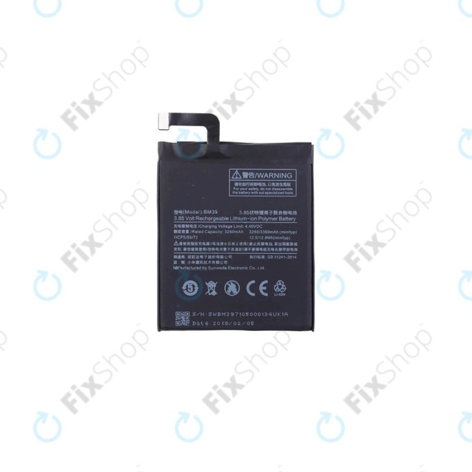Batteria per Xiaomi Mi6, BM39, 3350mAh