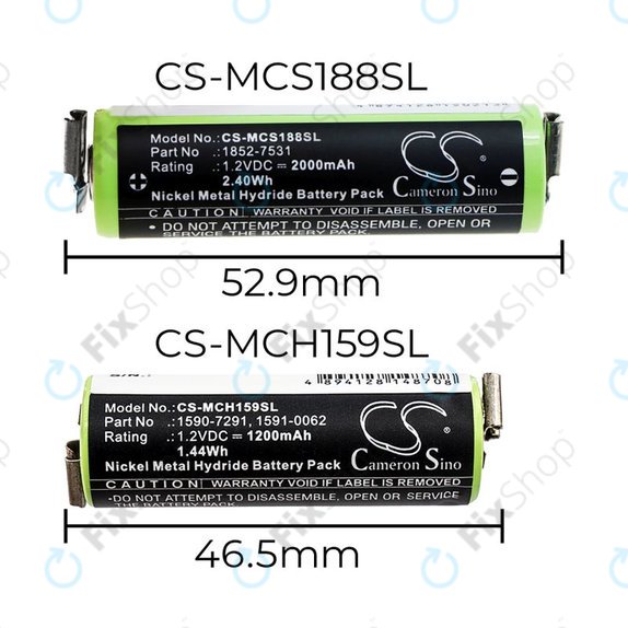 Batteria per Moser Easy Style 1881, 1852-7531, Ni-MH, 2000mAh, 1.2V, HQ