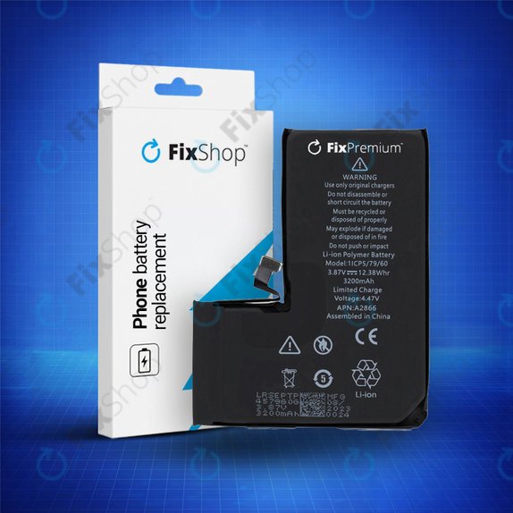 Batteria per iPhone 14 Pro, A2866, 3200mAh, FixPremium