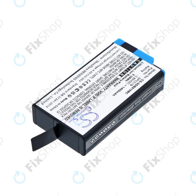 Batteria per GoPro Max, Max 360, Acbat-001, SPCC1B, Li-Ion, 1400mAh, 3.85V, HQ