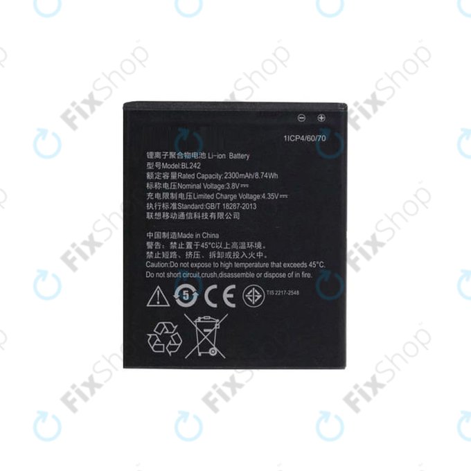 Batteria per Lenovo A6000, Vibe C A2020, BL242, 2300mAh