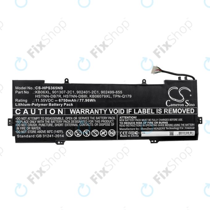 Batteria per HP Spectre X360 15, KB06XL, Li-Pol, 6750mAh, 11.55V, HQ