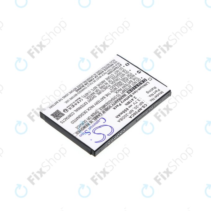 Batteria per Casio Exilim Card Ex-S880, NP-20, Li-Ion, 650mAh, 3.7V, HQ