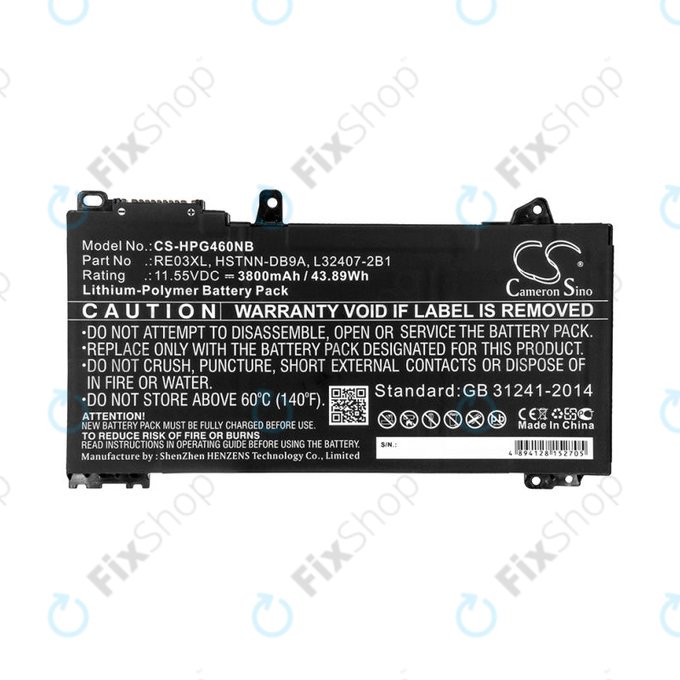 Batteria per HP ProBook 455, 450, 445, 440, 430 G6, RE03XL, Li-Pol, 3800mAh, 11.55V, HQ