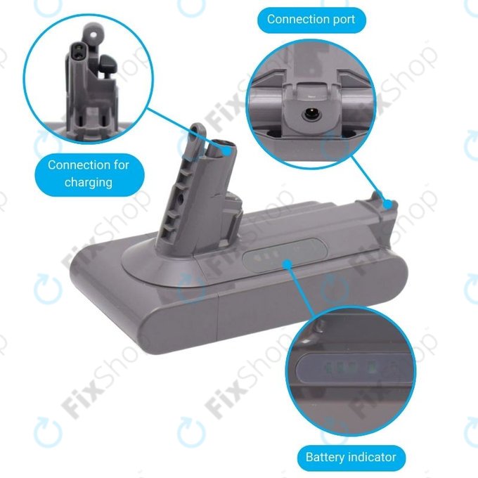 Batteria per Dyson V10, 969352-02, SV12, 206340, Li-Ion, 2500mAh, 25.2V