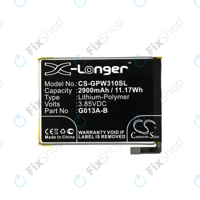 Batteria per Google Pixel 3, 2900mAh, Li-Pol, 3.85 V, G013A-B, HQ