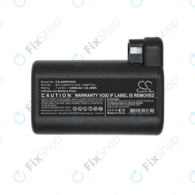 Batteria per AEG RX-seriess, Electrolux E, P-seriess, S91-0400410-SU2, OSBP72LI, OSBP72LI25, Li-Ion, 3400mAh, 7.2V, HQ