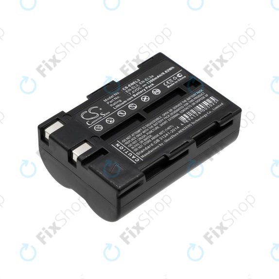 Batteria per Nikon D100, D50, D70, D70s, EN-EL3, Li-Ion, 1300mAh, 7.4V, HQ