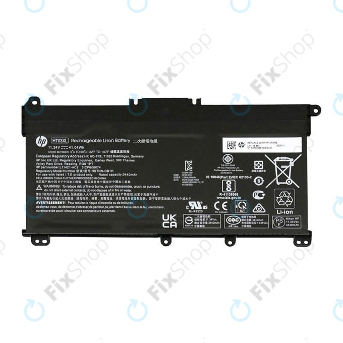 Batteria per HP 15-da0032nc, 77052359, Li-Ion, 3440mAh, 11.4V, Genuine Service Pack