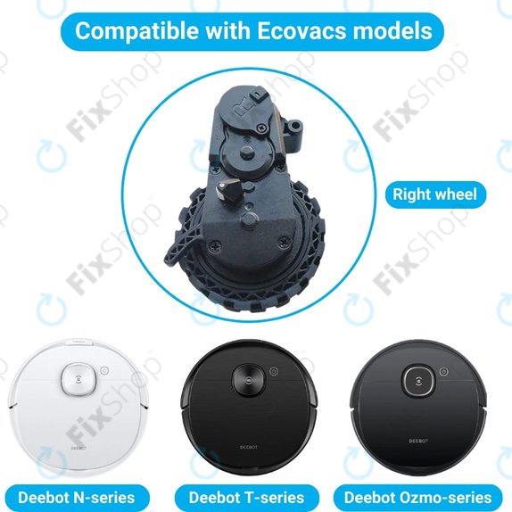 Ruota con motore (destra) per Ecovacs Deebot serie N, serie T, serie Ozmo