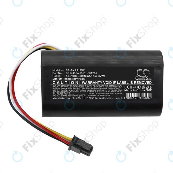 Batteria per Samsung PowerBot-E, Eureka i5 Midea i5 i9 BP14435A, Li-Ion, 3400mAh, 14.8V, HQ