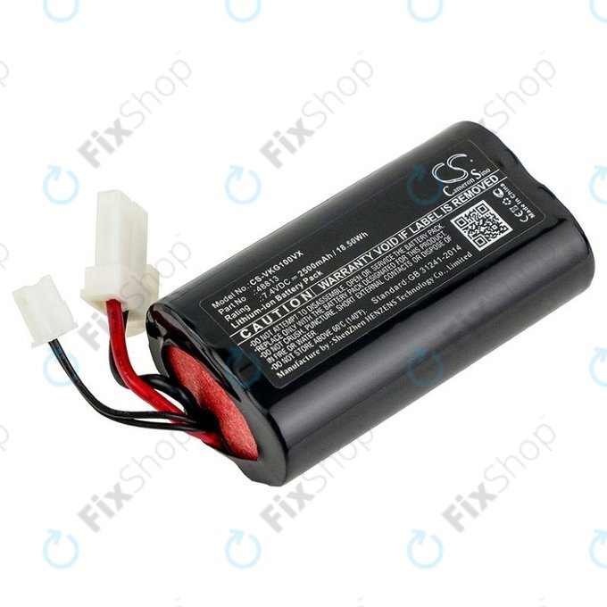 Batteria per Vorwerk Kobold VG100, 48813, Li-Ion, 2500mAh, 7.4V, HQ