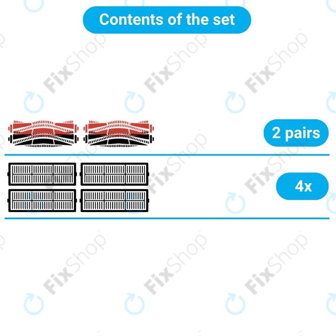 Set di ricambi per Roborock Dyad Pro (2 paia di spazzole principali, 4x filtro)