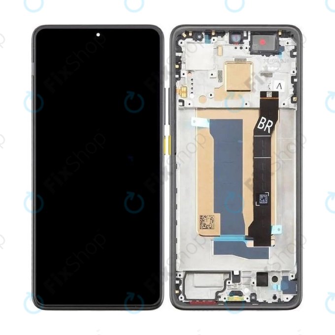 Schermo per Xiaomi Poco X7 Pro, Vetro touch con cornice, Yellow, 56000100O1000,, Genuine Service Pack