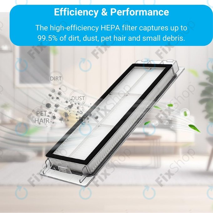 Filtro HEPA per Xiaomi RobGoldck S5, S5 Max, S6, S6 MaxV, S6 Pure, E4, E5, Mijia 1S, Mi Robot Vacuum Mop 1S, Xiaowa E2, E3, Lite C10 (2 pezzi)
