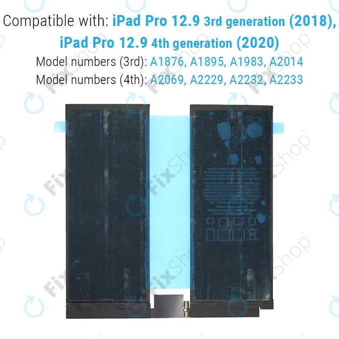 Batteria per iPad Pro 12.9" (3rd Gen 2018, 4th Gen 2020), 9720mAh