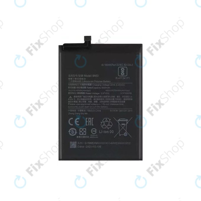 Batteria per Xiaomi Redmi Note 9 Pro, BN53, 5020mAh