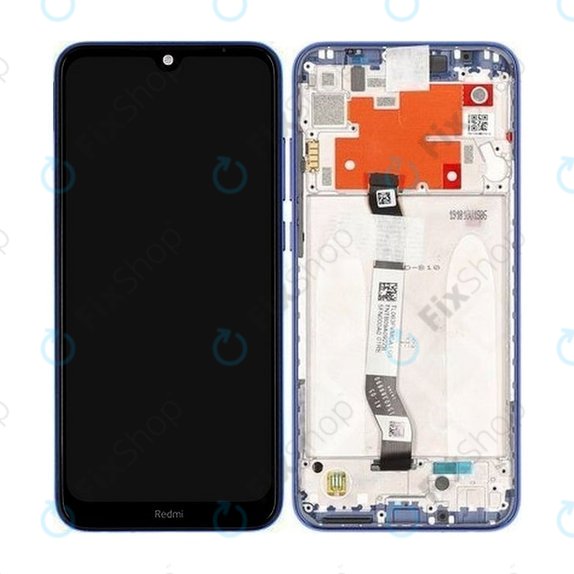 Schermo per Xiaomi Redmi Note 8T, Starscape Blue, Vetro touch con cornice, 5600030C3X00, Genuine Service Pack